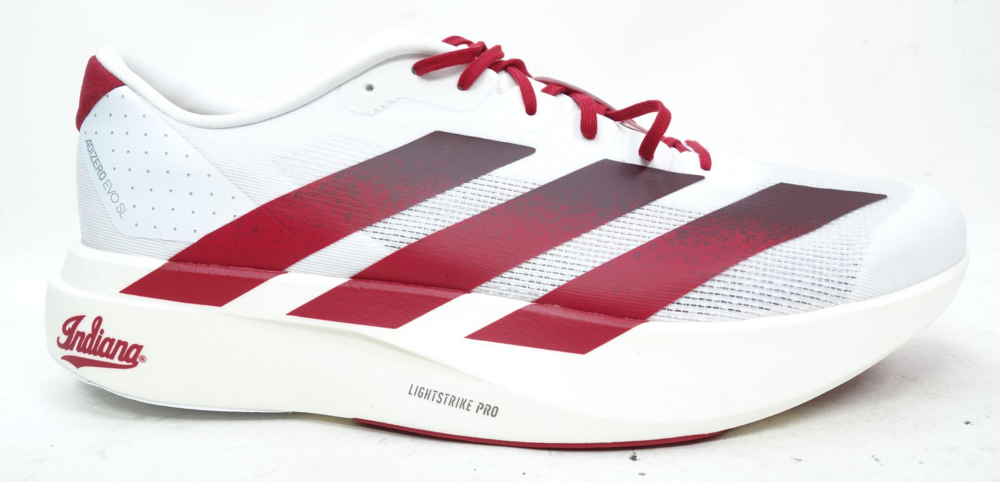 Adidas Evo SL + Indiana Hoosiers Sneakers Shoes Men Size 13 White Red Running